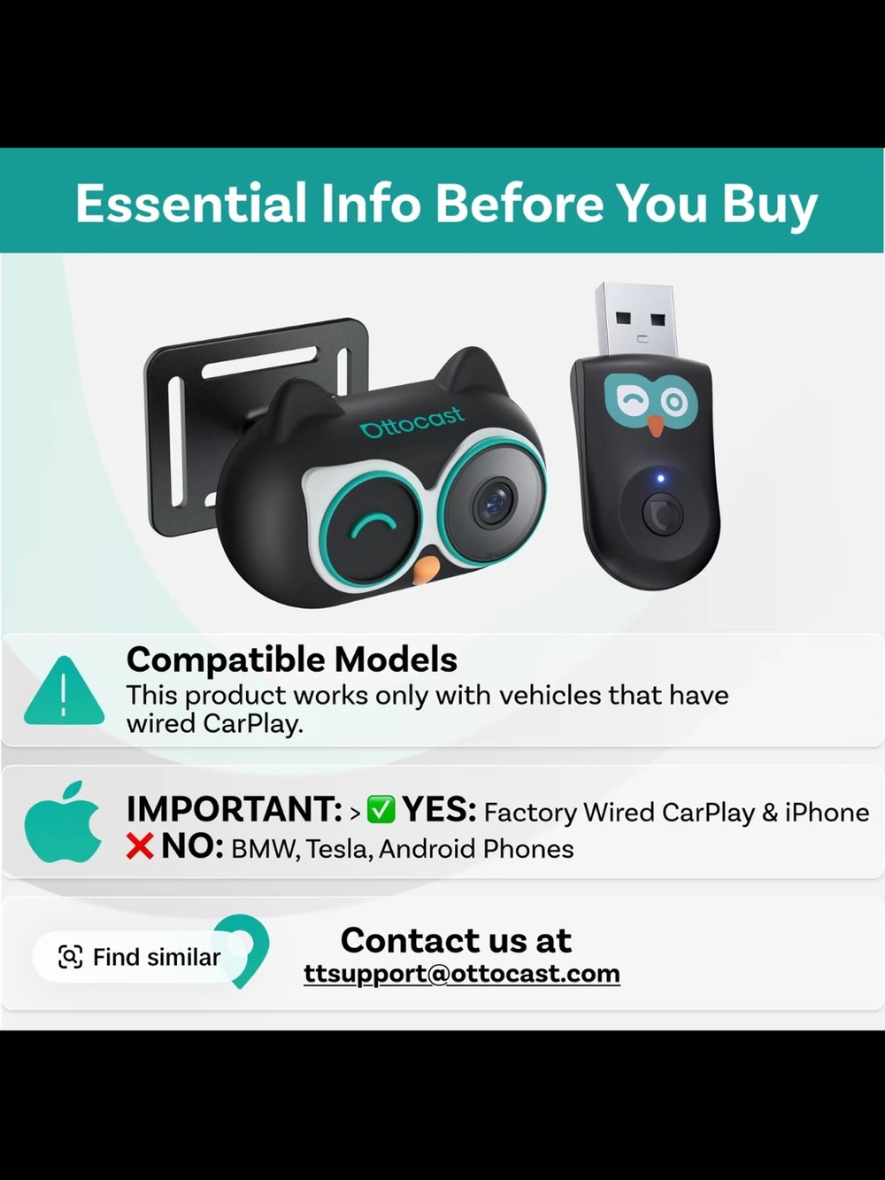 Ottocast Baby Car Seat Mirror Camera - Picture 2 of 2